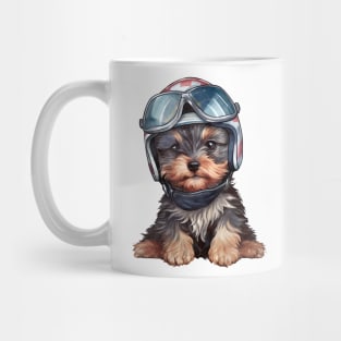 Yorkshire Terrier Dog in Helmet Mug